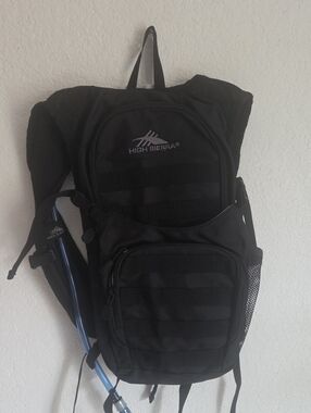 High Sierra Black Hydration Backpack with Blue Tube